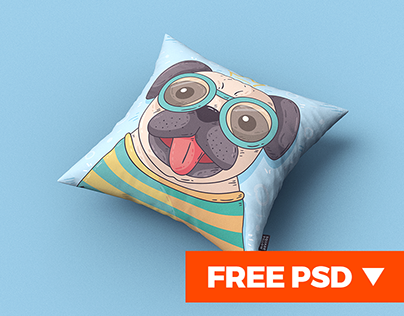 Square Pillow / Cushion MockUp + FREE PSD