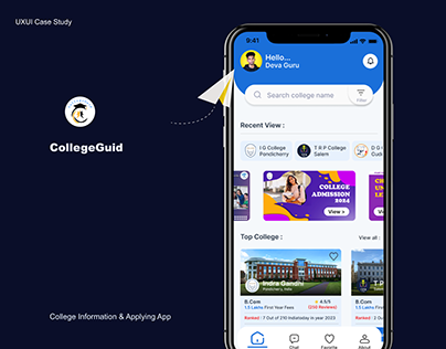 Project thumbnail - CollegeGuid - College Info app - UX UI Case Study