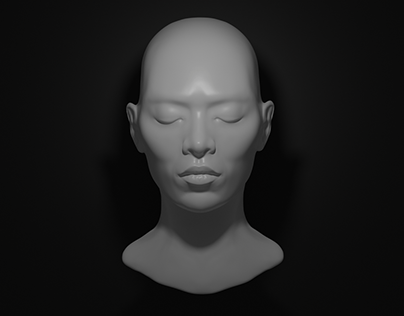 Female head sculpture (Using Blender)