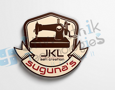 logo design for sugunas jkl aari creation