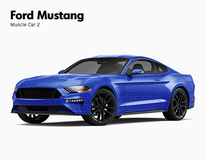 Ford Mustang Muscle Car Mockup