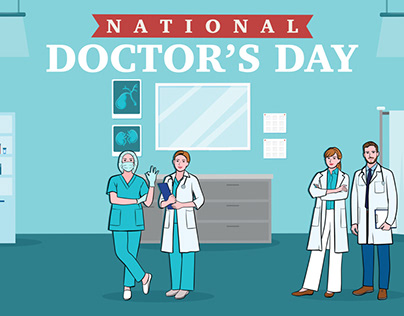 Vector banner of National Doctors Day.