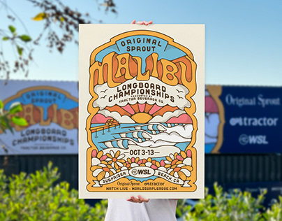 WSL Malibu Longboard Surfing Poster