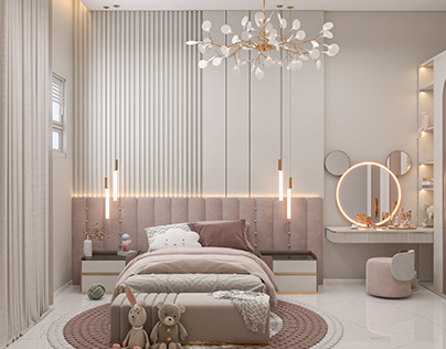 Project thumbnail - Girly Bedroom غرفه نوم بناتي