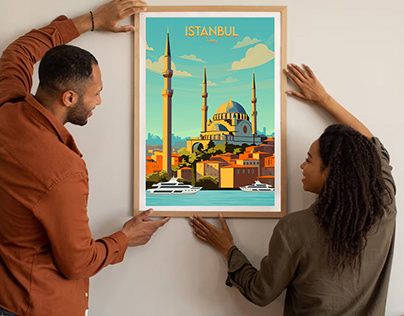 İstanbul. Retro Travel poster design