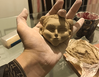 Laika-style Face Sculpture