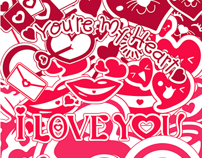 Valentine's Day Stickers 2024. SaraCHan.