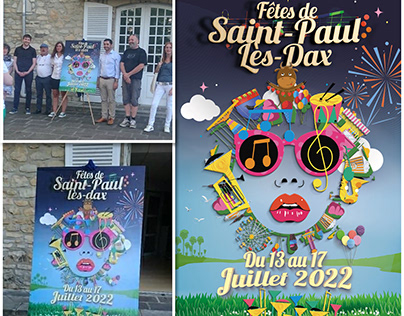 affiche sdes fêtes de Saint Paul Lès Dax.