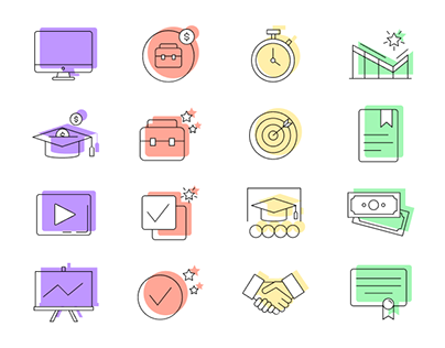 Education & Job Search Linear Icons
