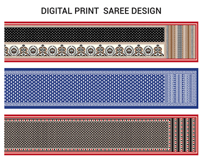 Textile Digital Print Saree| Vector saree design