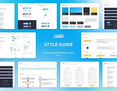 Style guide for my project from the UIXU Design course