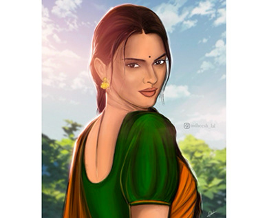 Kendall Jenner South Indian version | Concept Art