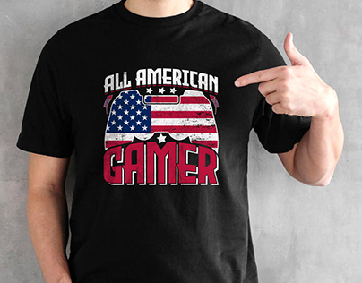 4th of July American Gaming T-shirt Design