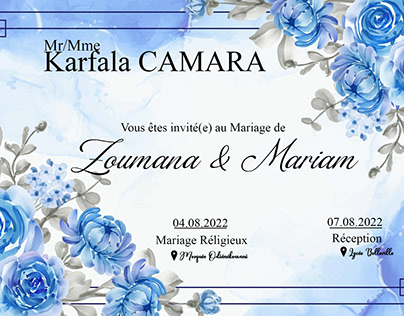 Faire-part Mariage du couple Ouattara