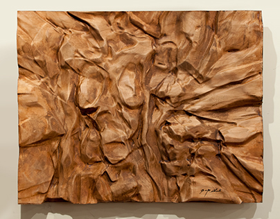 Feedback, contemporary bas-relief wooden sculptures 1