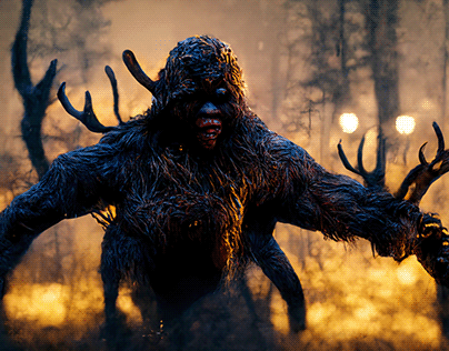 Mid Journey Forest Monster