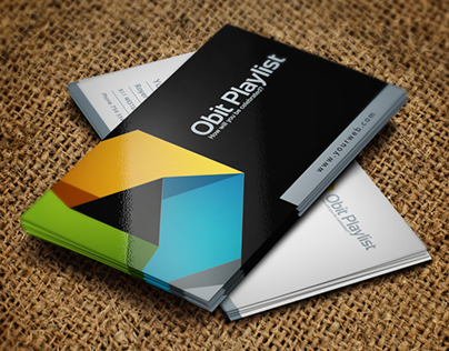 Obit Playlist Business Card 3D Mock up