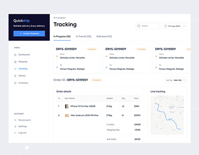 Tracking shipments for Quickship