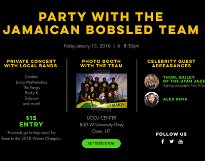 Modal Ad for Jamaican Bobsled Team Party