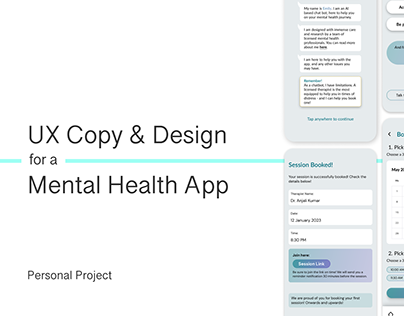 UX Copy & Design for Mental Health App