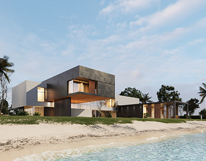 Modern Ocean Front Beach Villa | 3D Arch Visualization