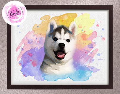 Digital Watercolor Pet Portraits