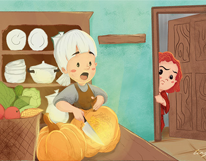 Bawang Merah-Bawang Putih, Children Book Illustration
