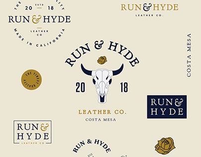Run & Hyde Leather Co. Logo Design