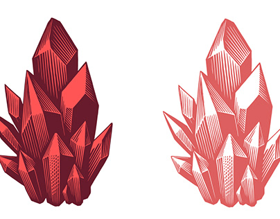 Crystals. Vector illustrations