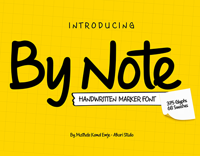 By Note Handwritten Marker Note - FREE Font