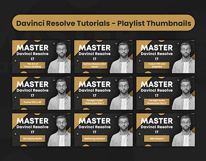 Thumbnail Pack for Davinci Resolve Tutorial Playlist