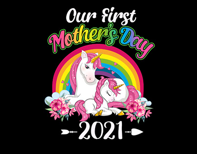Mother's Day Rainbow Tshirt POD Design