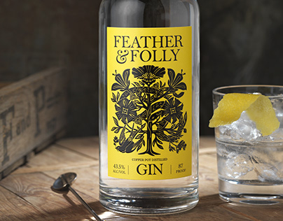 Feather & Folly Gin Packaging Design & Logo
