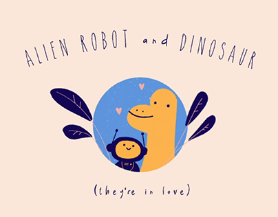 Alien robot and dinossaur (motion)