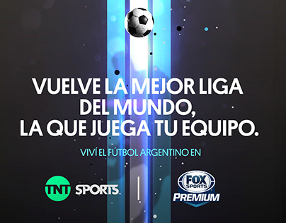 TNT Sports - Fox Sports. Aviso gráfico Superliga.
