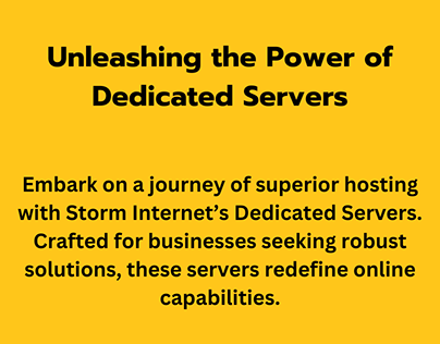 Storm Internet's Dedicated Servers