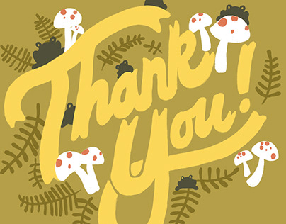 Toadstools & Toads Thank You Card