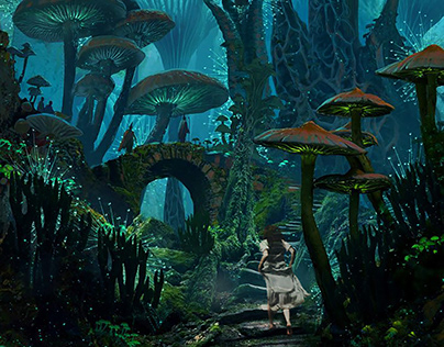Girl in the magic forest