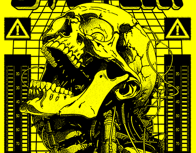 SYSTEM OVERHEAT cyberpunk poster design