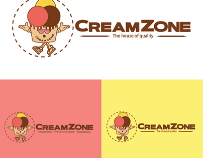Cream Zone Ice cream Company Multiple Logo Concepts