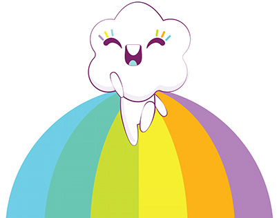 "Super Duper Rainbow Cloud" Vector Illustration