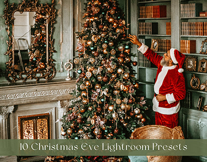 10 Christmas Eve Lightroom Presets, Photoshop Action