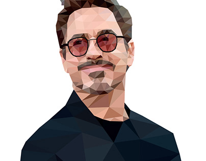 Robert Downey j.r lowpoly and neon Work