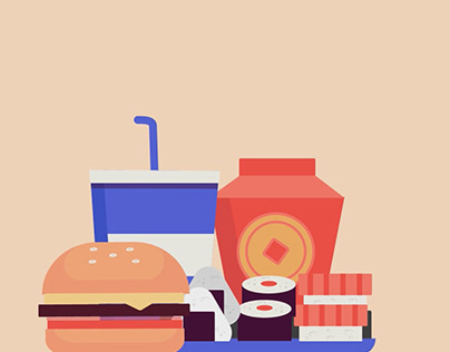 2D advertisement for a burger restaurant