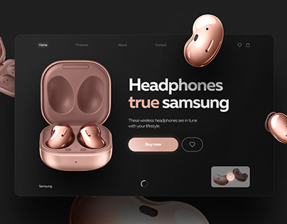 Samsung Headphones - концепт первого экрана сайта