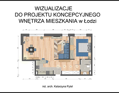 Grafika - Wizualizacje wnętrza mieszkania w Łodzi