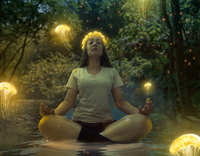 Meditating in the Forest Photo Manipulation