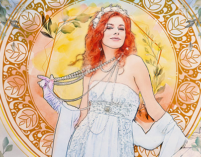 The bride& Alfons Mucha-style