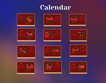 2023 Twelve Zodiacs Calendar design