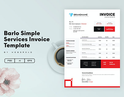 Barlo Simple Services Invoice Template | Websroad